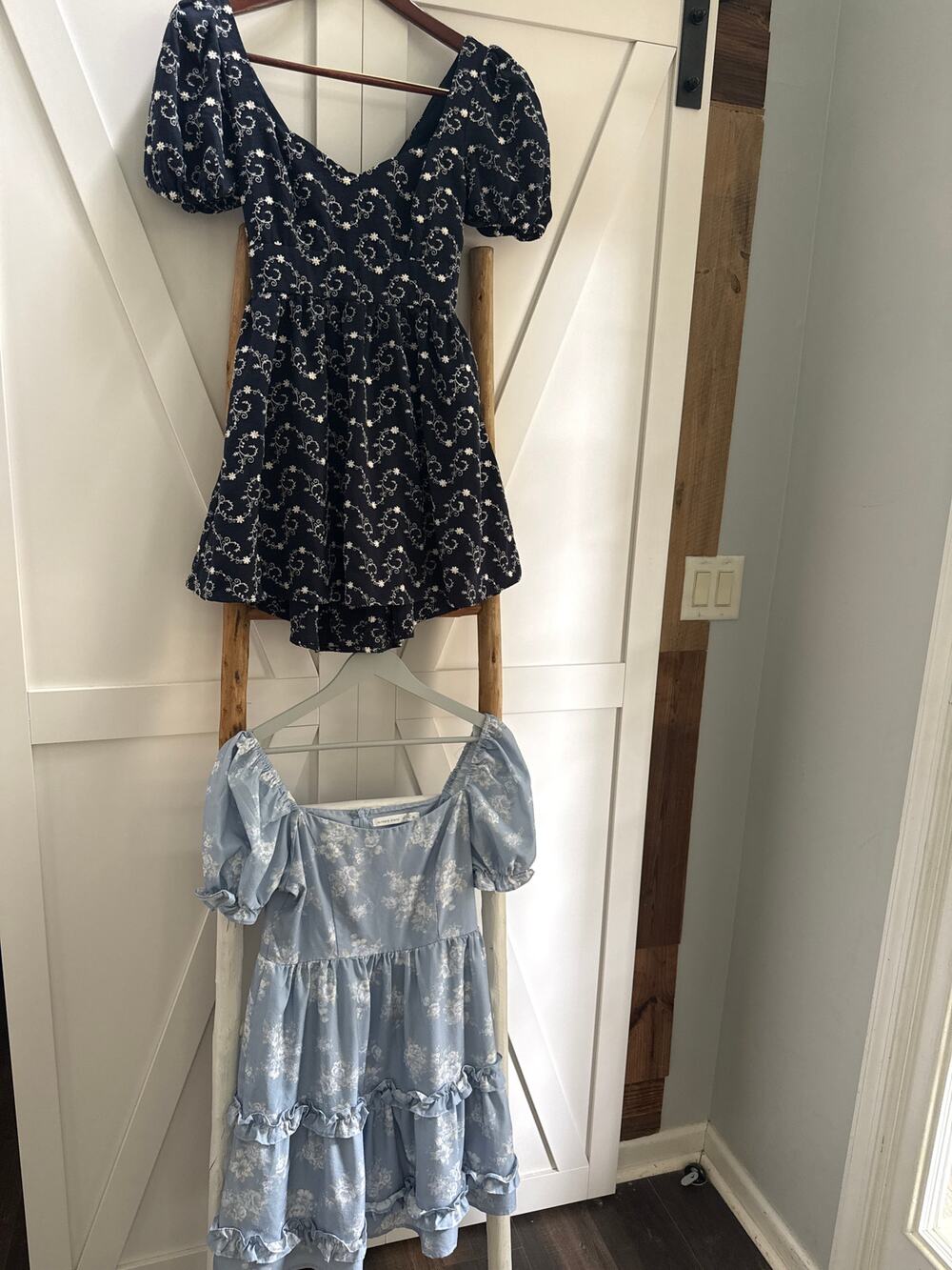 Altered State and Francesca’s women’s mini dresses Small light blue & navy (2)